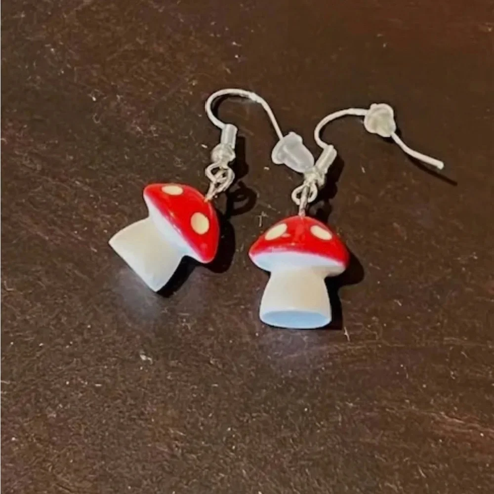 Resin Mushroom Earrings - Picture 2 of 2